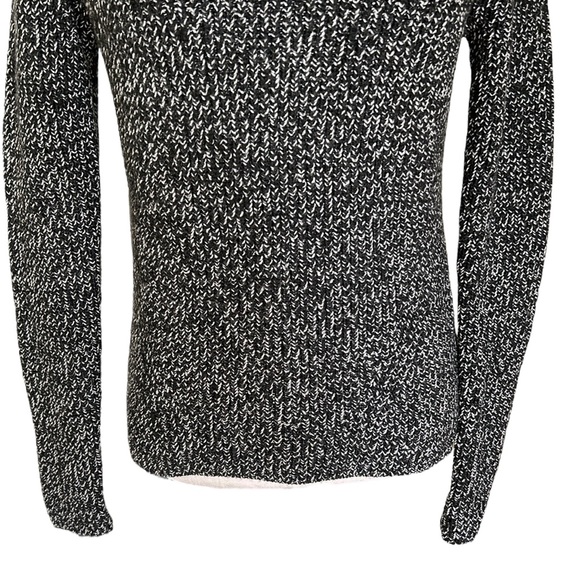 Everlane The Chunky Wide Neck Wool Black & White Marled Sweater - XS - Picture 7 of 16